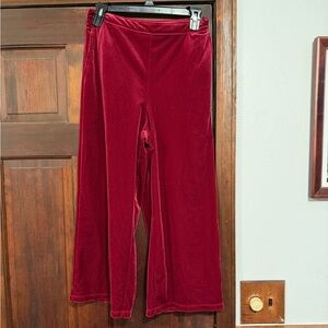 Abercrombie & Fitch Women's Red Velvet Wide Leg Pants